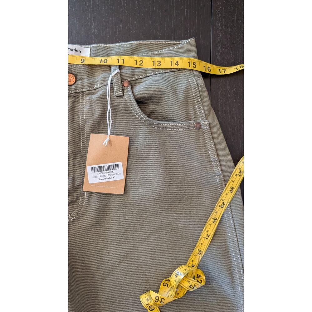 Reformation Jeans Size 30 Cowboy High Rise Straight Jeans Kalamata Green NWT - Picture 5 of 8